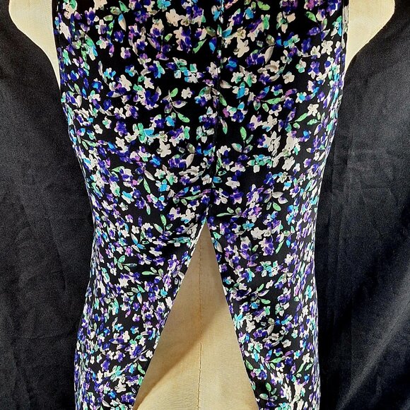 Express Purple Floral Print Scoop Neck Sleeveless Split Back Blouse Top S - Picture 3 of 4